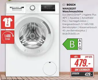 Hirsch und Ille BOSCH Waschmaschine WAN28297 Angebot