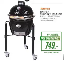 Hirsch und Ille MONOLITH Junior 2.0 Keramikgrill inkl. Gestell Angebot