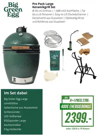 Hirsch und Ille Big Green Egg Pro Pack Large Keramikgrill Set Angebot