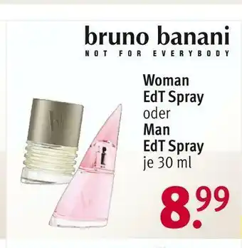 Rossmann Bruno banani woman oder man edt spray Angebot