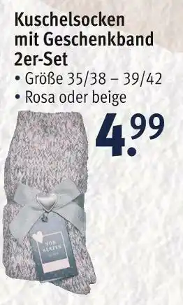 Rossmann Kuschelsocken mit geschenkband Angebot