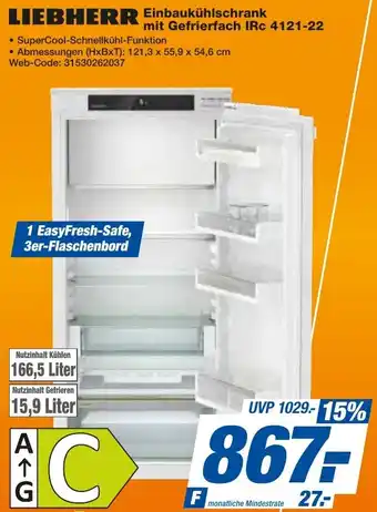 HEM Expert LIEBHERR Einbaukühlschrank mit Gefrierfach IRc 4121-22 Angebot