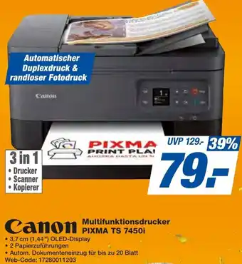 HEM Expert Canon Multifunktionsdrucker PIXMA TS 7450i Angebot