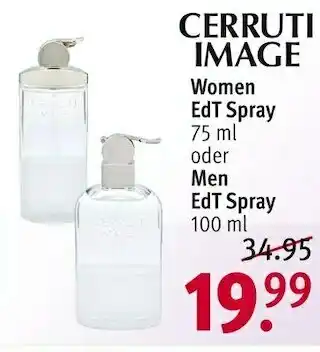 Rossmann Cerruti image women edt spray oder men edt spray Angebot