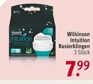 Rossmann Wilkinson intuition rasierklingen Angebot