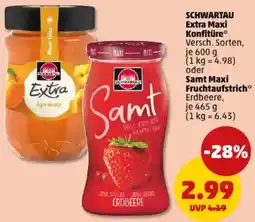 PENNY SCHWARTAU Extra Maxi Konfitüre oder Samt Maxi Fruchtaufstrich Angebot