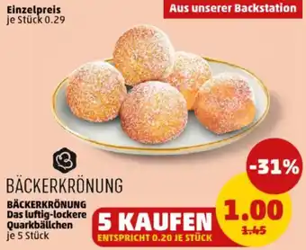 PENNY BÄCKERKRÖNUNG Das luftig-lockere Quarkbällchen Angebot