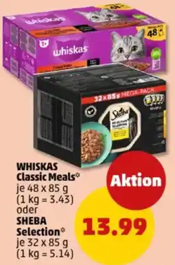 PENNY WHISKAS Classic Meals oder SHEBA Selection Angebot