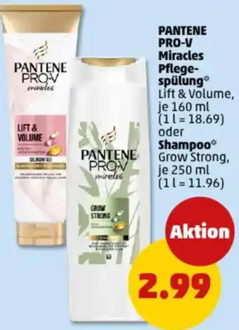 PENNY PANTENE PRO-V Miracles Pflegespülung oder Shampoo Angebot