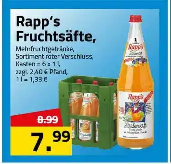 Logo Getränkemarkt Rapp's Fruchtsäfte 6x1L Angebot