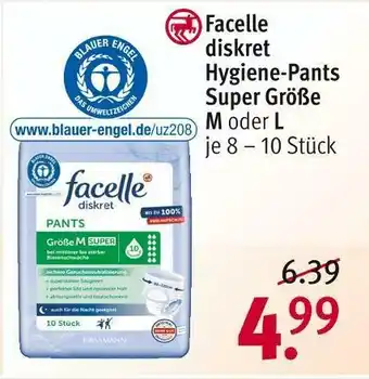 Rossmann Facelle diskret hygiene-pants super größe m oder l Angebot