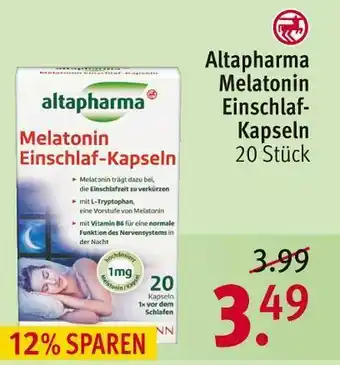 Rossmann Altapharma melatonin einschlaf-kapseln Angebot