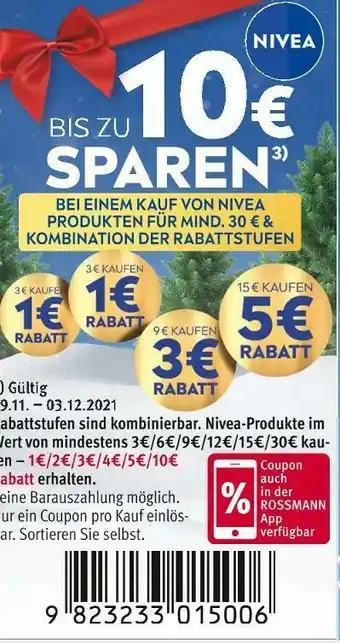 Rossmann Nivea bis zu 10 € sparen Angebot