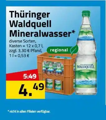 Logo Getränkemarkt Thüringer Waldquell Mineralwasser 12x0,7L Angebot