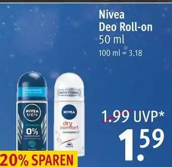 Rossmann Nivea deo roll-on Angebot