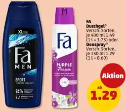 PENNY FA Duschgel oder Deospray Angebot