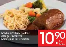 Zurbrüggen Geschmorte Rinderroulade dazu geschwenktes Gemüse und Butterspätzle Angebot