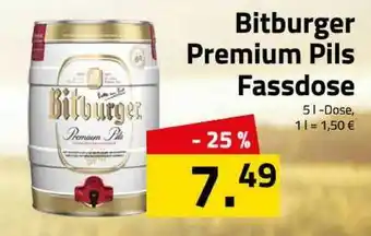 Logo Getränkemarkt Bitburger Premium Pils Fassdose 5L Angebot