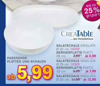 KODi Creatable salatschale insalata oder servierplatte piatti Angebot