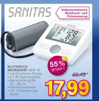 KODi Sanitas blutdruck-messgerät sbm 18 Angebot