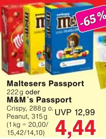 Wiglo Wunderland Maltesers Passport oder M&M's Passport Angebot