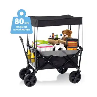 Netto Marken-Discount EASYmaxx Bollerwagen faltbar anthrazit/schwarz mit Dach Angebot