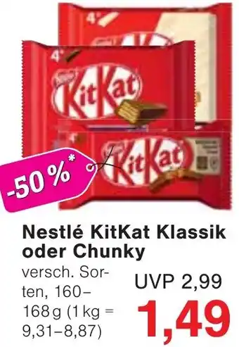 Wiglo Wunderland Nestlé KitKat Klassik oder Chunky Angebot