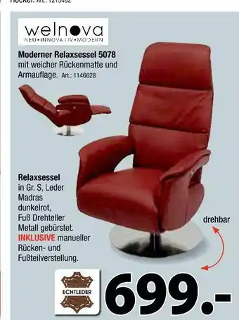 Zurbrüggen Welnova moderner relaxsessel 5078 Angebot