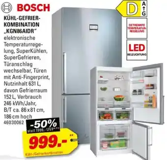 Höffner BOSCH KÜHL-GEFRIERKOMBINATION „KGN86AIDR" Angebot