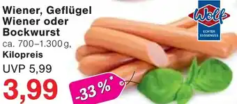 Wiglo Wunderland Wolf Wiener, Geflügel Wiener oder Bockwurst Angebot