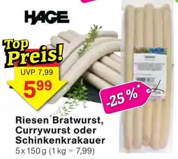 Wiglo Wunderland Riesen Bratwurst, Currywurst oder Schinkenkrakauer Angebot