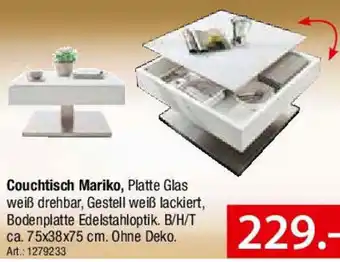 Zurbrüggen Couchtisch Mariko Angebot