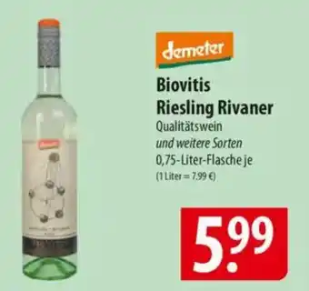 Famila Nord Ost demeter Biovitis Riesling Rivaner Angebot