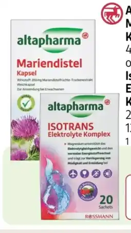 Rossmann Altapharma Mariendistel Kapsel Angebot