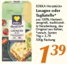 inkoop EDEKA Herzstücke Lasagne oder Tagliatelle Angebot