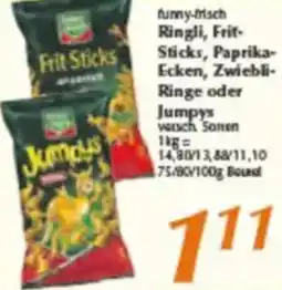 inkoop funny-frisch Ringli, Frif Sticks, Paprika Ecken, Zwiebli-Ringe oder Jumpys Angebot