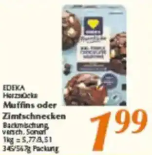 inkoop EDEKA Herzstücke Muffins oder Zimtschnecken Angebot