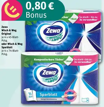 REWE Zewa Wisch & Weg Original oder Wisch & Weg Sparblatt Angebot