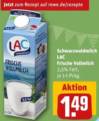 REWE Schwarzwaldmilch LAC Frische Vollmilch Angebot