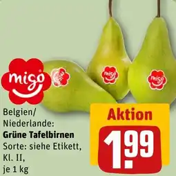 REWE Grüne Tafelbirnen Angebot