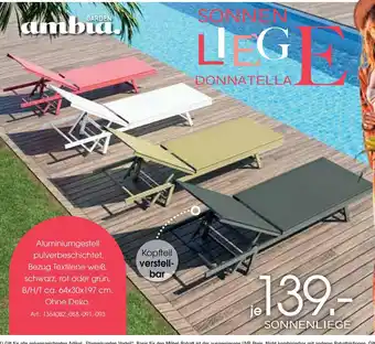 Zurbrüggen Ambia garden sonnenliege donnatella Angebot