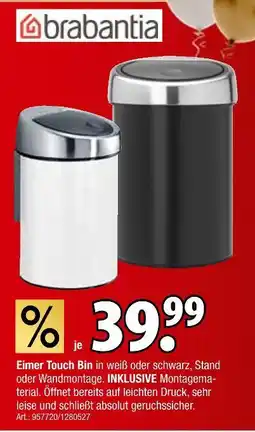 Zurbrüggen Brabantia eimer touch bin Angebot