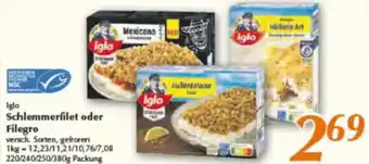 inkoop Iglo Schlemmerfilet oder Filegro Angebot