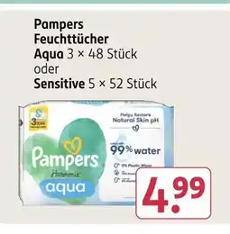 Rossmann Pampers feuchttücher aqua oder sensitive Angebot