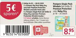 Rossmann Pampers single pack windeln (ab größe 3) premium protection oder baby-dry Angebot