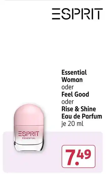 Rossmann Esprit essential woman oder feel good oder rise & shine eau de parfum Angebot