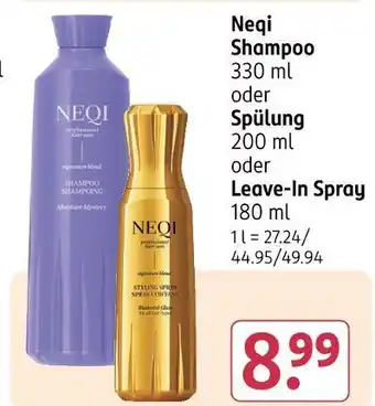 Rossmann Neqi shampoo oder spülung oder leave-in spray Angebot