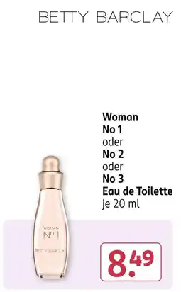 Rossmann Betty barclay woman no 1 oder no 2 oder no 3 eau de toilette Angebot