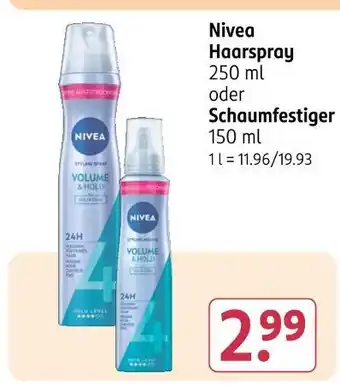 Rossmann Nivea haarspray oder schaumfestiger Angebot