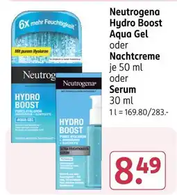 Rossmann Neutrogena hydro boost aqua gel oder nachtcreme oder serum Angebot